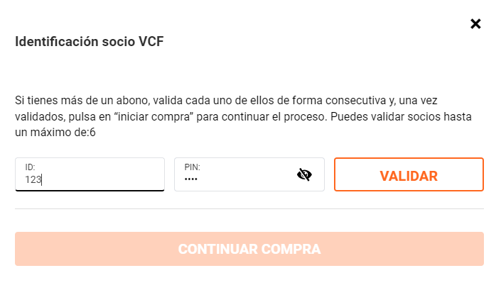 Soy socio VCF y quiero comprar las entradas para un partido pero